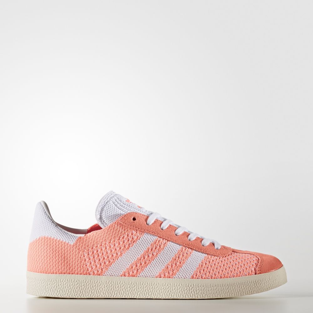 Adidas Gazelle Primeknit - Originals γυναικεια - Πορτοκαλι/Ασπρα/Ασπρα,Μέγεθος: EU 36 – 54 2/3 (534L